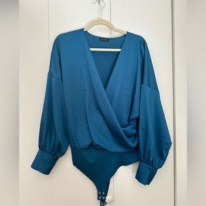 Dynamite clothing satin wrap bodysuit